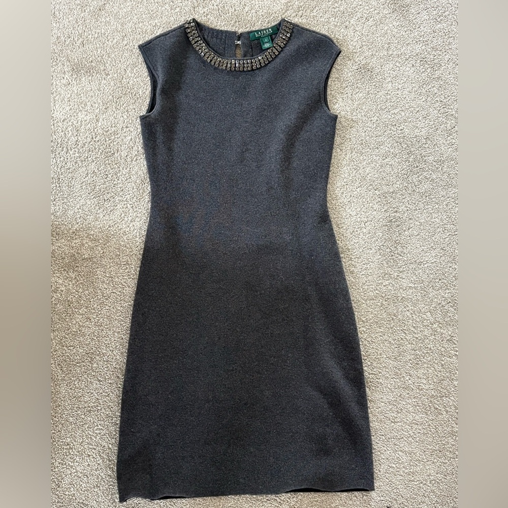 Lauren Ralph Lauren sweater dress with Rhinestone neckline